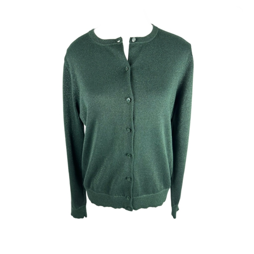 Ann Taylor Factory Forest Green Shimmering Cardigan